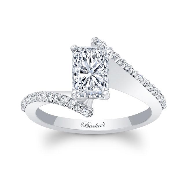 Radiant Cut Moissanite Pave Engagement Ring