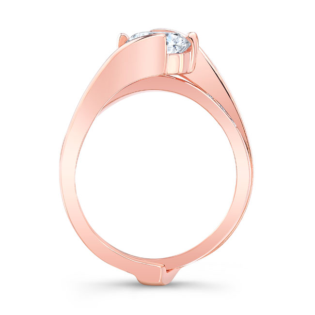  Rose Gold Interlocking Lab Grown Diamond Wedding Ring Set Image 2
