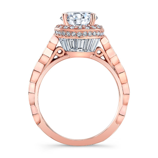 Rose Gold Vintage Halo Engagement Ring Image 2