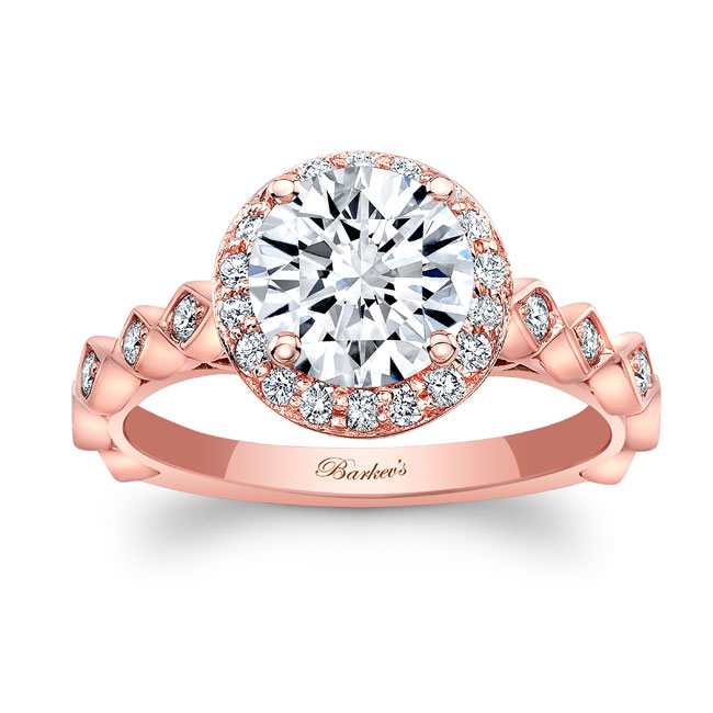 Rose Gold Vintage Halo Lab Grown Diamond Engagement Ring