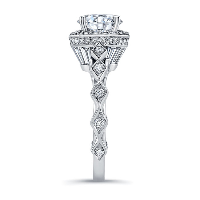  Vintage Halo Lab Grown Diamond Engagement Ring Image 3