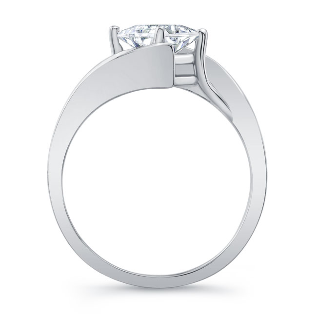  Bypass Princess Cut Lab Grown Diamond Solitaire Ring Image 2
