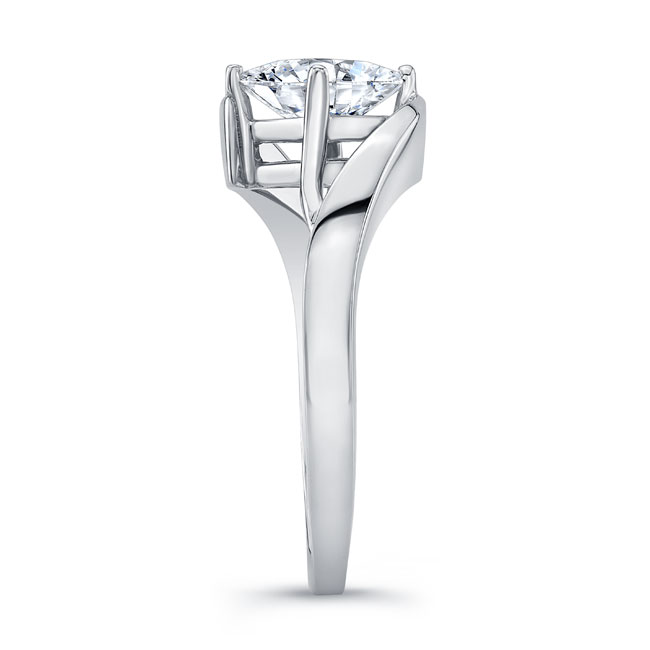  Bypass Princess Cut Lab Grown Diamond Solitaire Ring Image 3