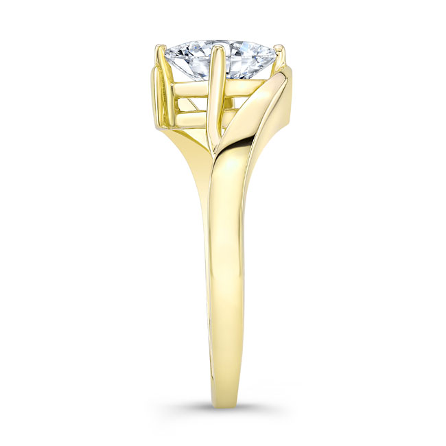  Yellow Gold Bypass Princess Cut Solitaire Ring Image 3