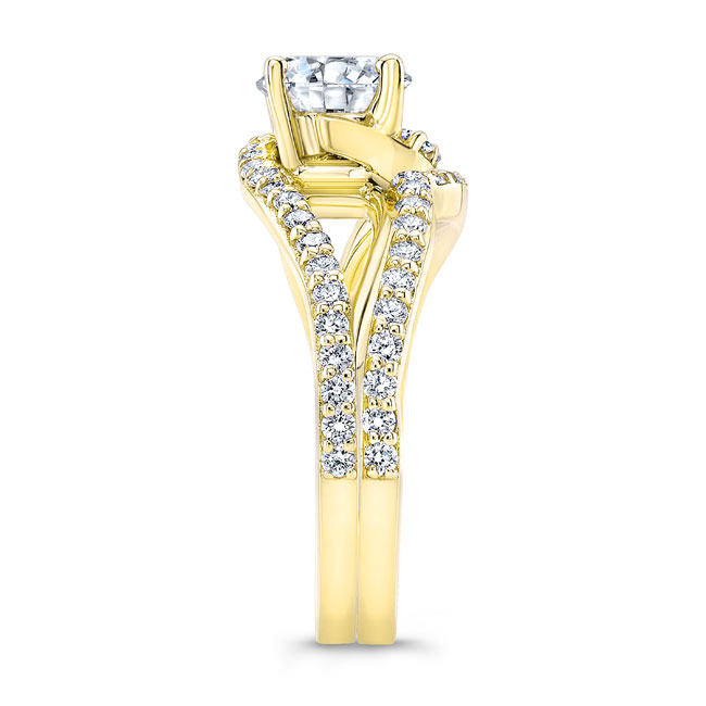  Yellow Gold Lab Grown Diamond Split Shank Bridal Set Image 3