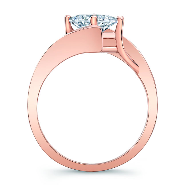  Rose Gold Unique Princess Cut Moissanite Ring Image 2