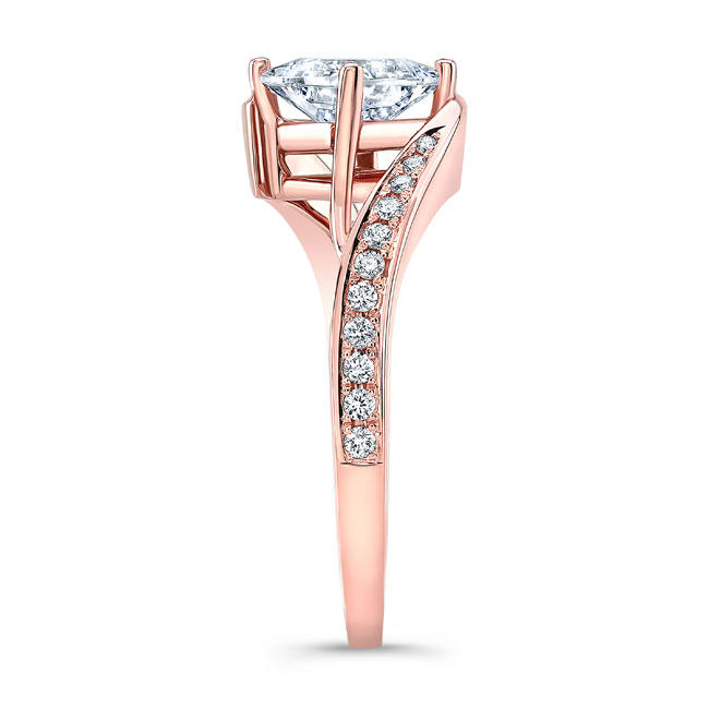  Rose Gold Unique Princess Cut Lab Grown Diamond Ring Image 3