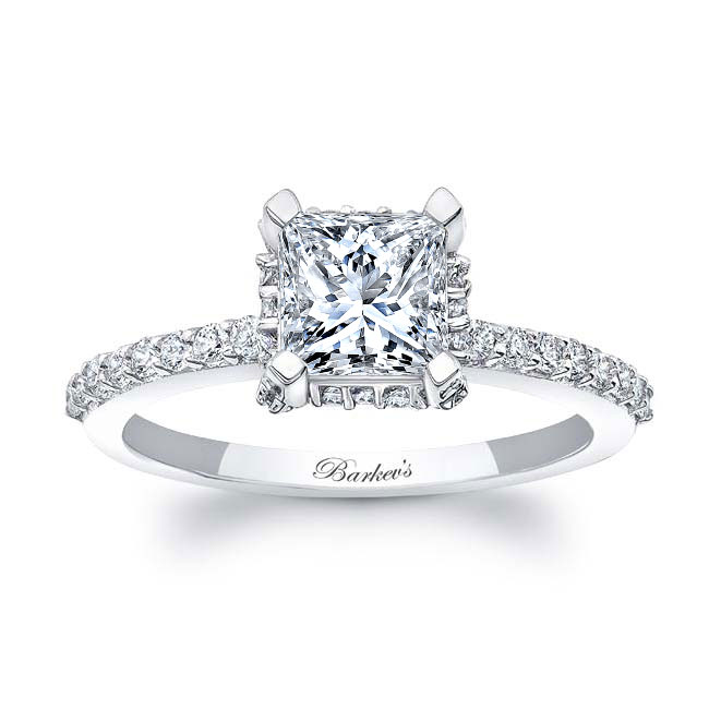  Hidden Halo Princess Cut Engagement Ring Image 1