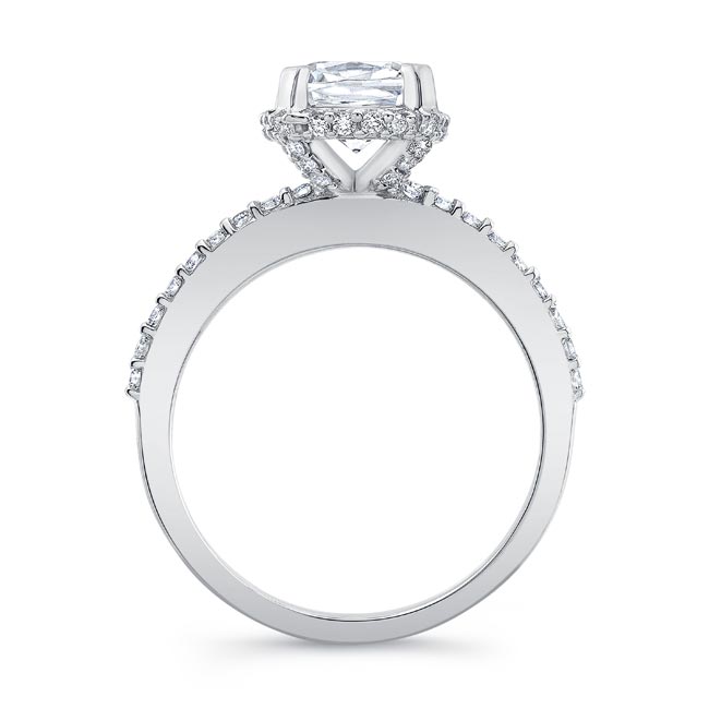 Platinum Cushion Halo Engagement Ring Image 2