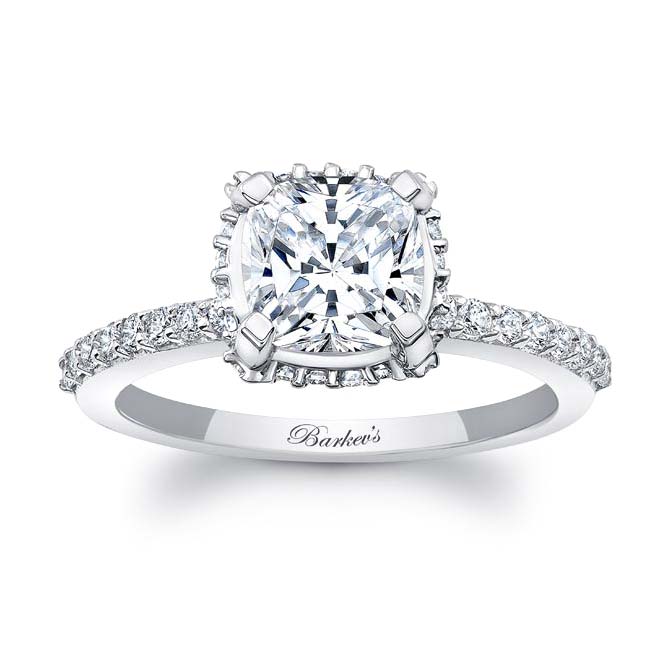  Cushion Halo Moissanite Engagement Ring Image 1