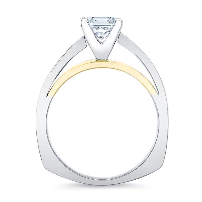 White Yellow Gold 1 Carat Asscher Solitaire Image 2