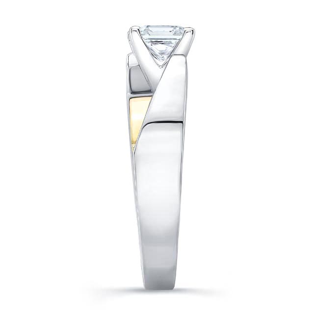 White Yellow Gold 1 Carat Asscher Solitaire Image 3