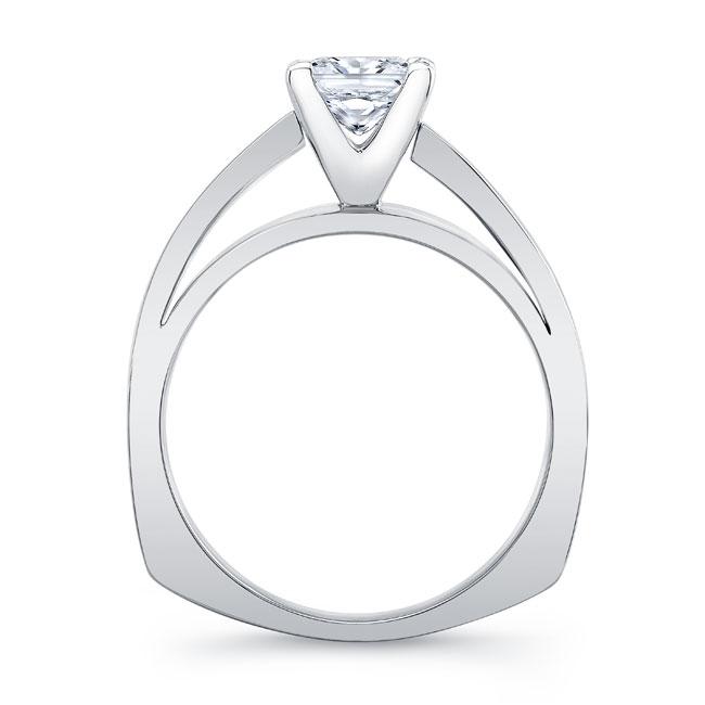  White Gold Princess Cut Pave Engagement Ring Image 2