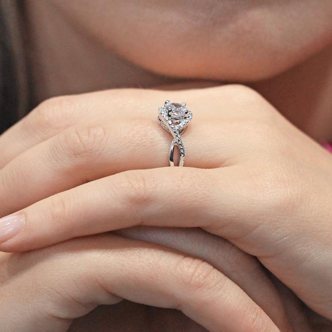  Twisted Halo Lab Grown Diamond Engagement Ring Image 5