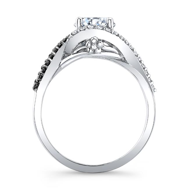 Twisted Halo Black Diamond Accent Engagement Ring Image 5