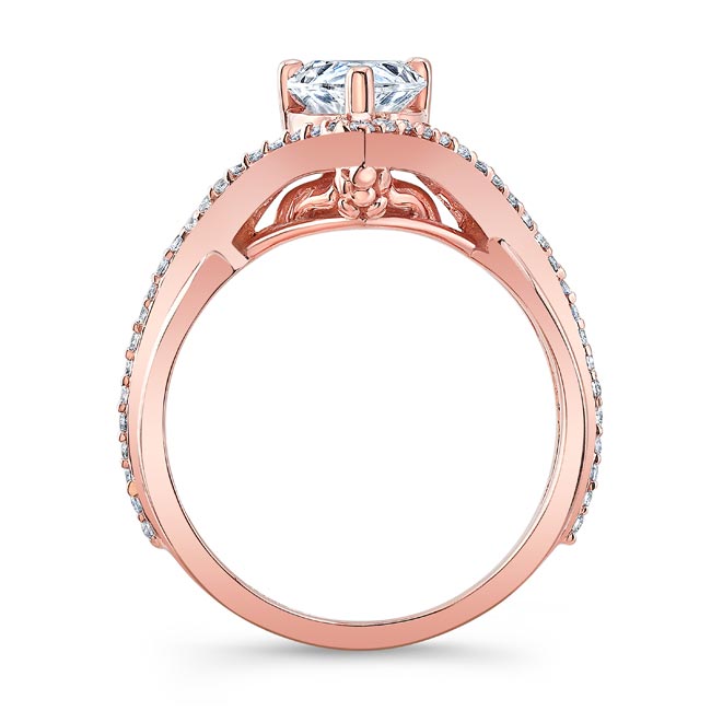  Rose Gold Unique Pear Shaped Moissanite Ring Image 2