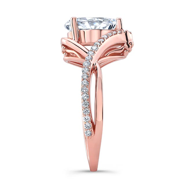  Rose Gold Unique Pear Shaped Moissanite Ring Image 3
