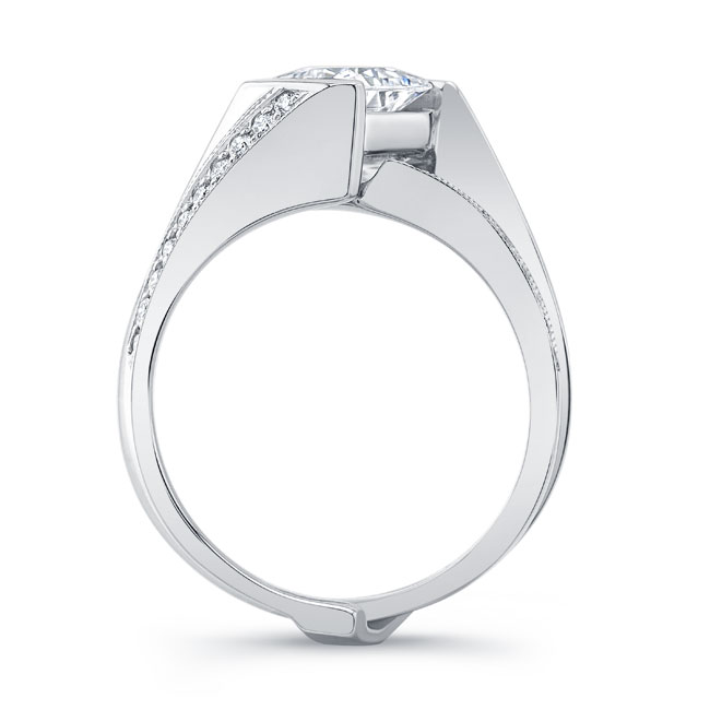 Platinum Interlocking Princess Cut Moissanite Bridal Set Image 2