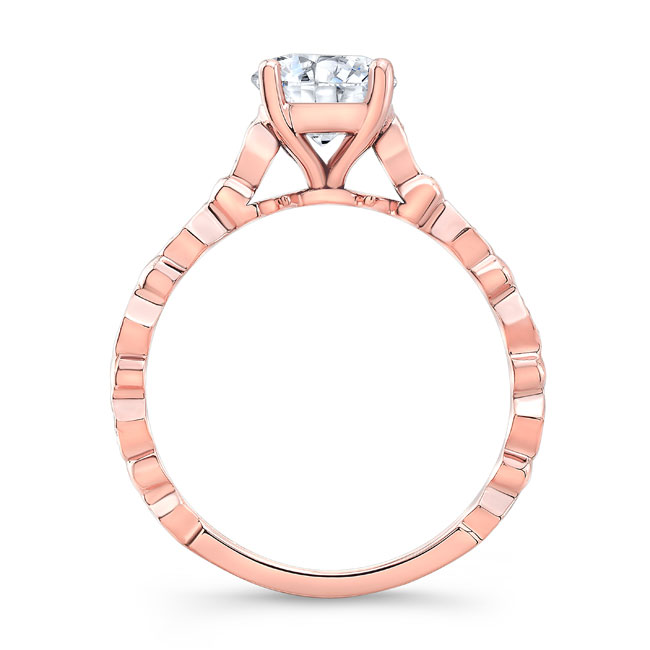  Rose Gold Art Deco Moissanite Engagement Ring Image 2