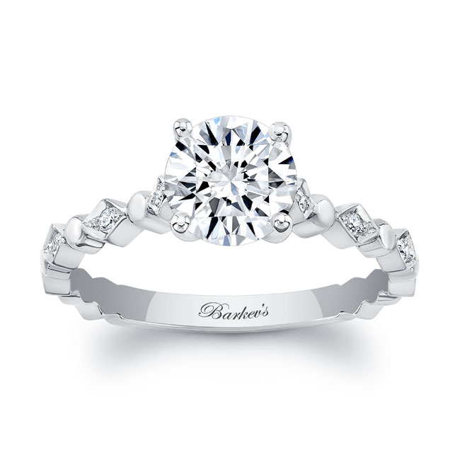 Platinum Art Deco Moissanite Engagement Ring Image 1