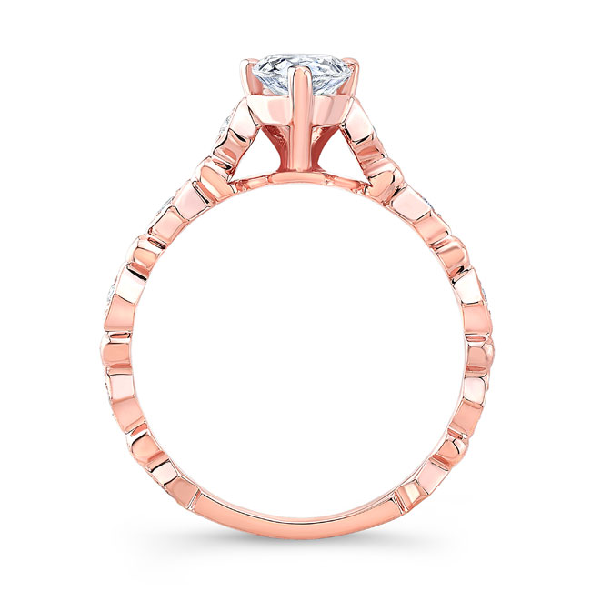 Rose Gold Art Deco Pear Shaped Diamond Ring Image 2