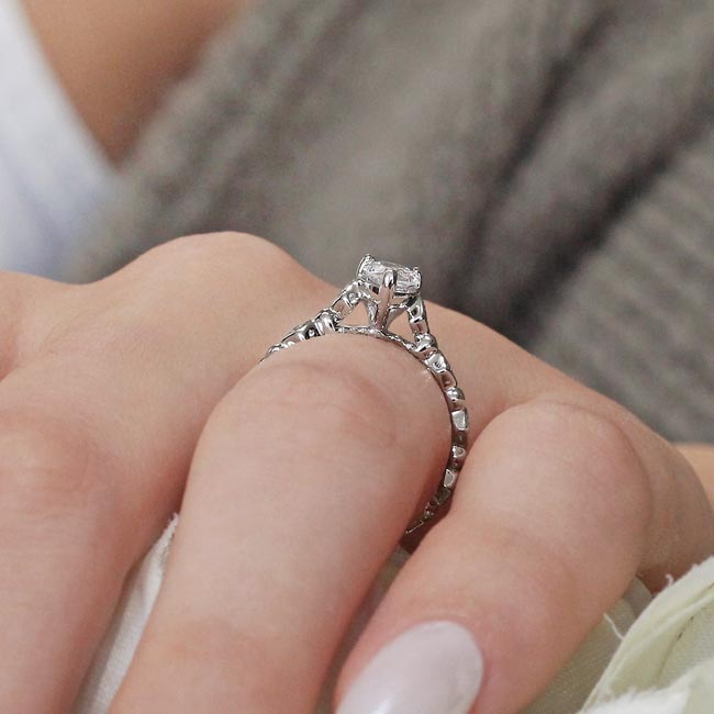 Platinum Art Deco Pear Shaped Diamond Ring Image 6