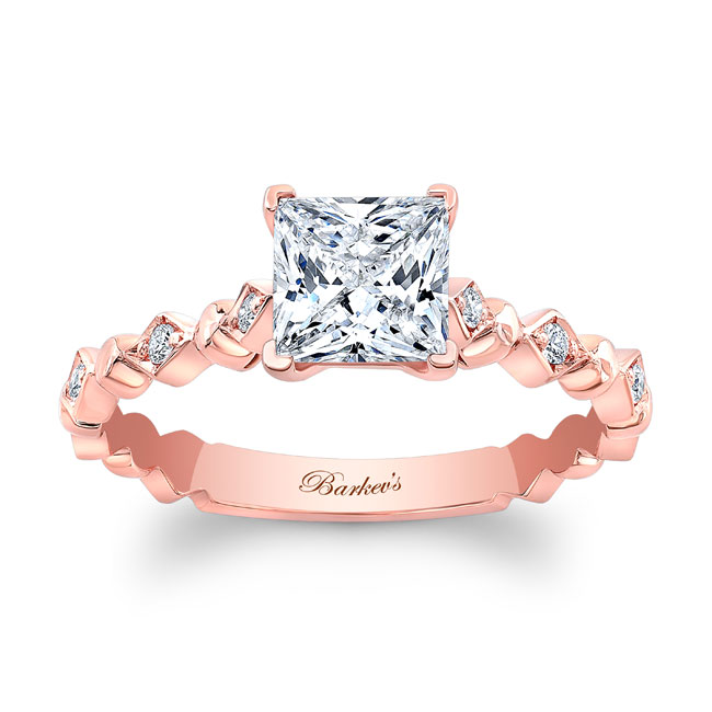 Art Deco Princess Moissanite Ring