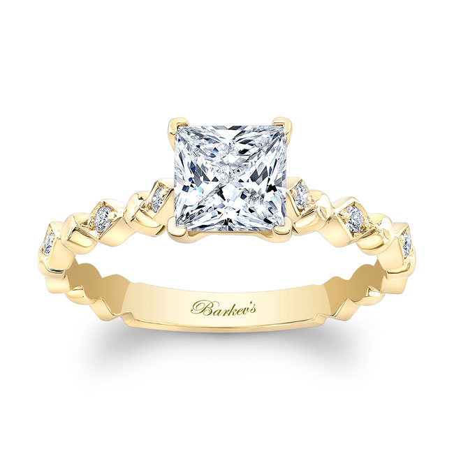 Art Deco Princess Moissanite Ring