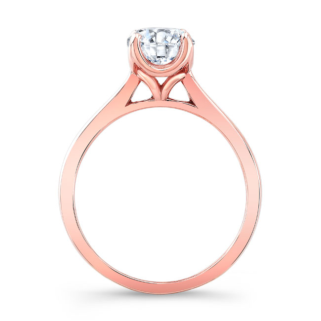  Rose Gold Delicate Curved Lab Grown Diamond Solitaire Ring Image 2
