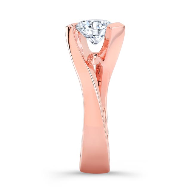  Rose Gold Tension Solitaire Moissanite Ring Image 3