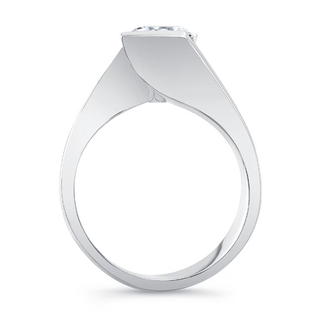  White Gold Tension Solitaire Moissanite Ring Image 2