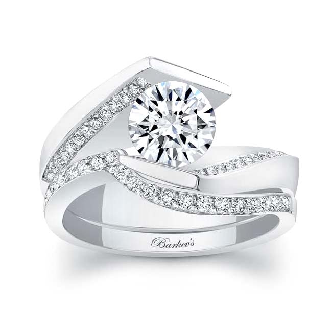  Tension Setting Lab Grown Diamond Bridal Set Image 1