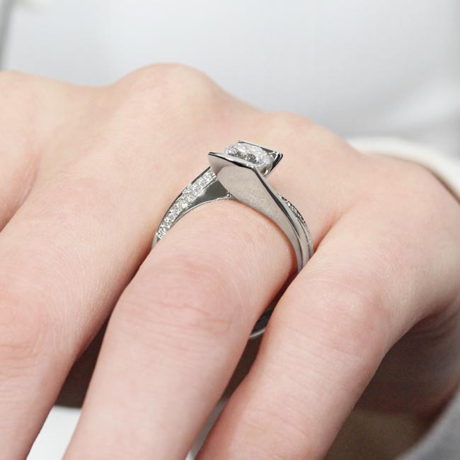 Tension Setting Lab Grown Diamond Bridal Set Image 9