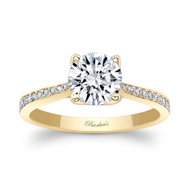  Yellow Gold Classic Lab Grown Diamond Engagement Ring Image 1