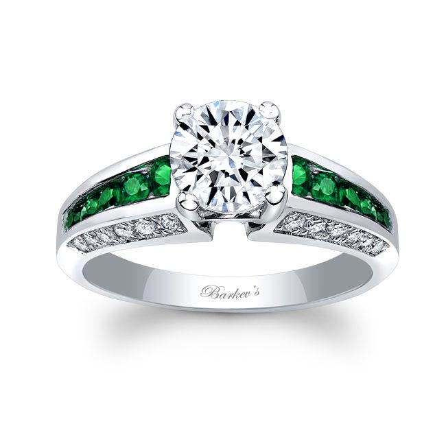 Emerald Accent Channel Set Ring