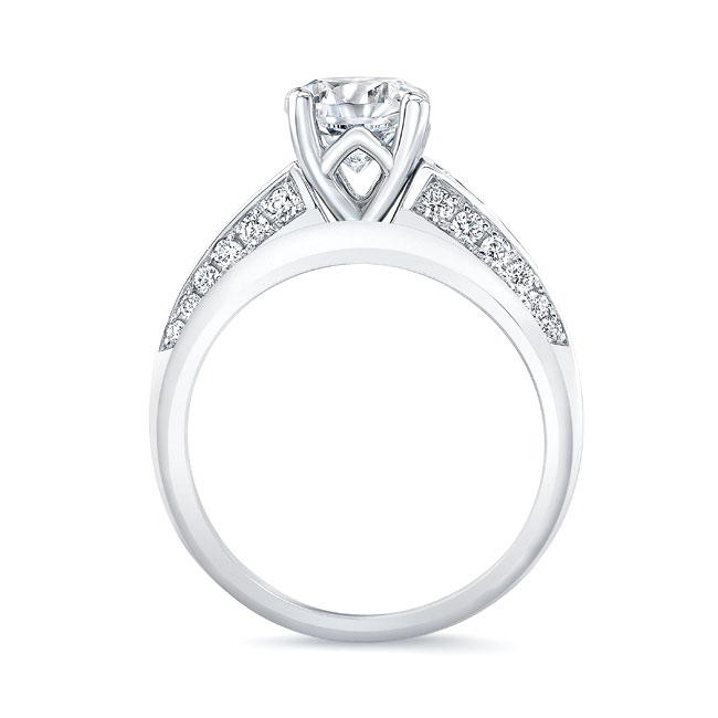  White Gold Moissanite Channel Wedding Ring Set Image 2