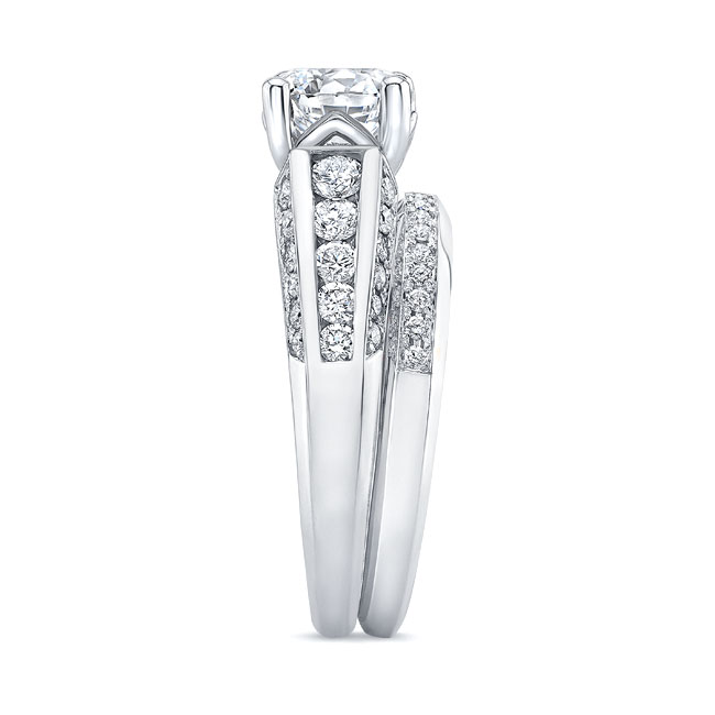  Lab Grown Diamond Channel Wedding Ring Set Image 3