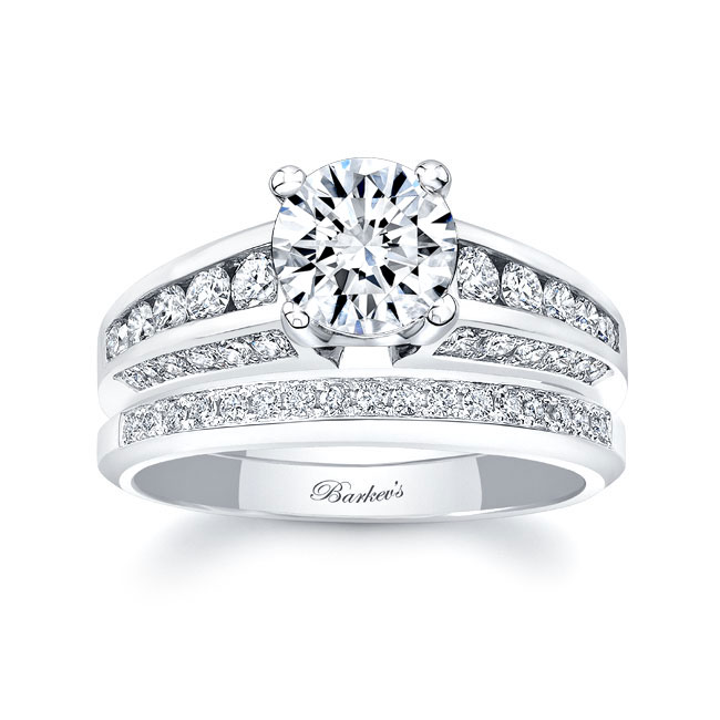  Lab Grown Diamond Channel Wedding Ring Set Image 1