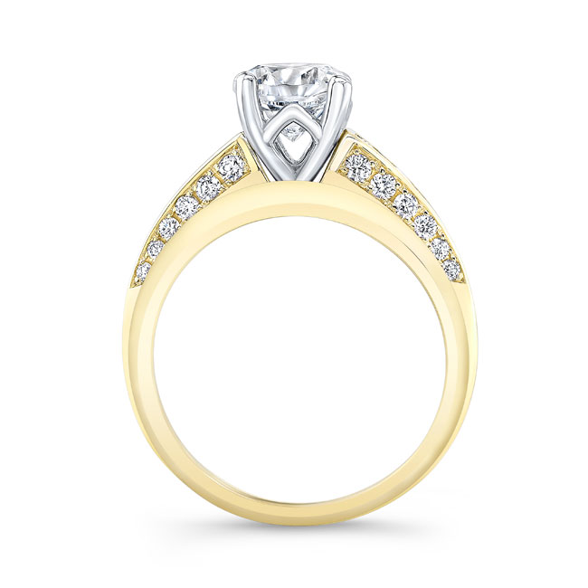  Yellow Gold Moissanite Channel Wedding Ring Set Image 2