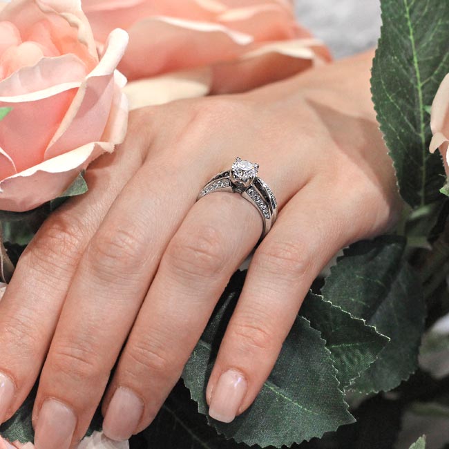  Channel Black Diamond Accent Moissanite Wedding Ring Set Image 6