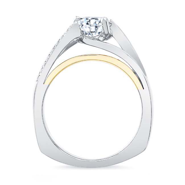 White Yellow Gold Pave Diamond Ring Image 2