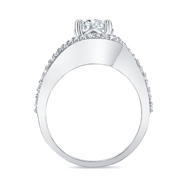 Platinum Floating Halo Moissanite Engagement Ring Image 2