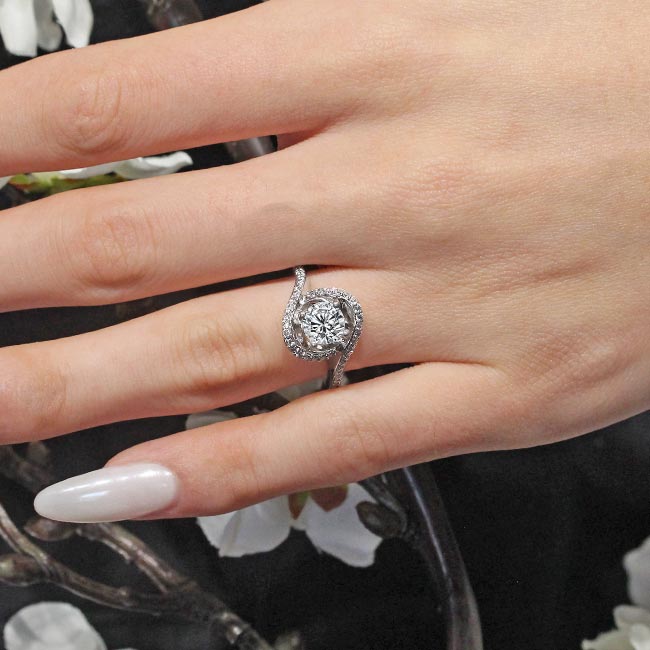 Platinum Floating Halo Lab Grown Diamond Engagement Ring Image 4