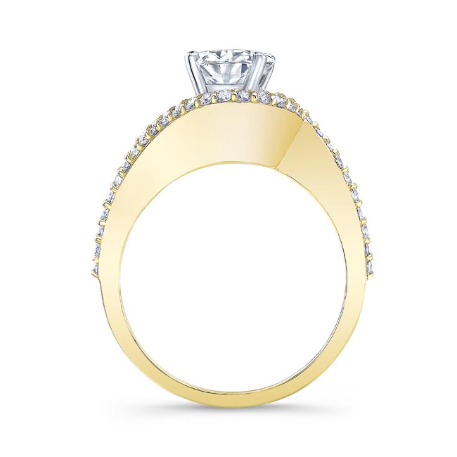  Yellow Gold 2 Carat Oval Moissanite Ring Image 2