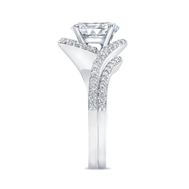  2 Carat Oval Lab Grown Diamond Wedding Ring Set Image 3