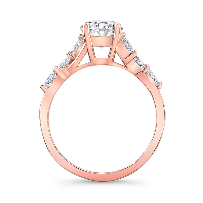  Rose Gold Marquise Moissanite Engagement Ring Image 2
