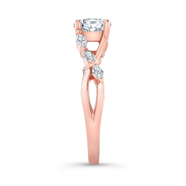  Rose Gold Marquise Moissanite Engagement Ring Image 3