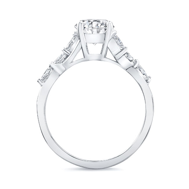 Platinum Marquise Moissanite Engagement Ring Image 2