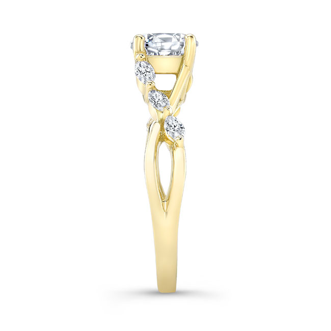  Yellow Gold Marquise Engagement Ring Image 3