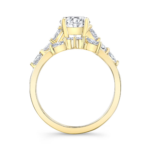 Yellow Gold Lab Diamond Marquise Accent Wedding Set Image 2